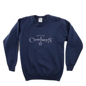 Vtg Cowboys Pro Player Sweatshirt Boy 18 20 Men S M Embroiderd Logo Boxy USA 90s